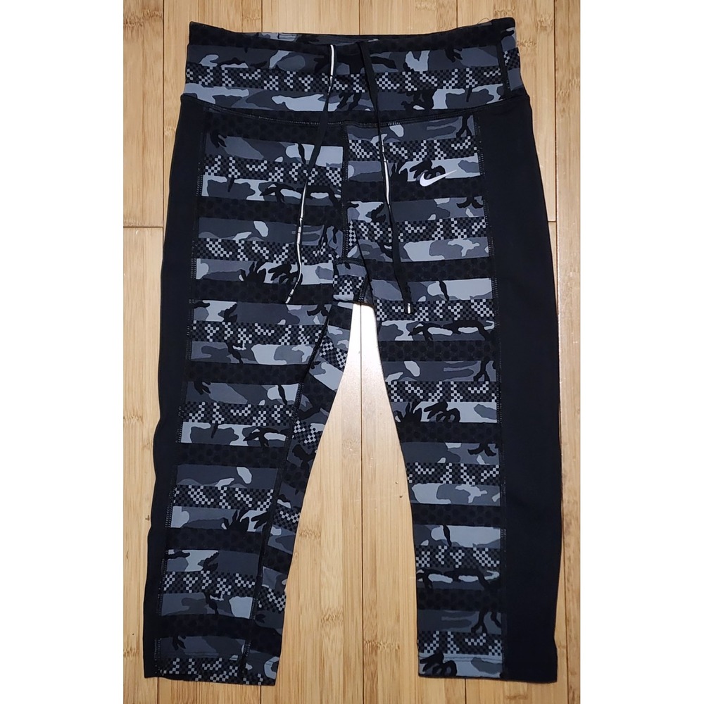 Nike Dri-Fit Epic Lux Clash Gray Camo Women Small Running Leggings 686032-021